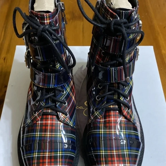 Jessica Simpson Multicolor Plaid Combat Boots - Picture 7 of 8